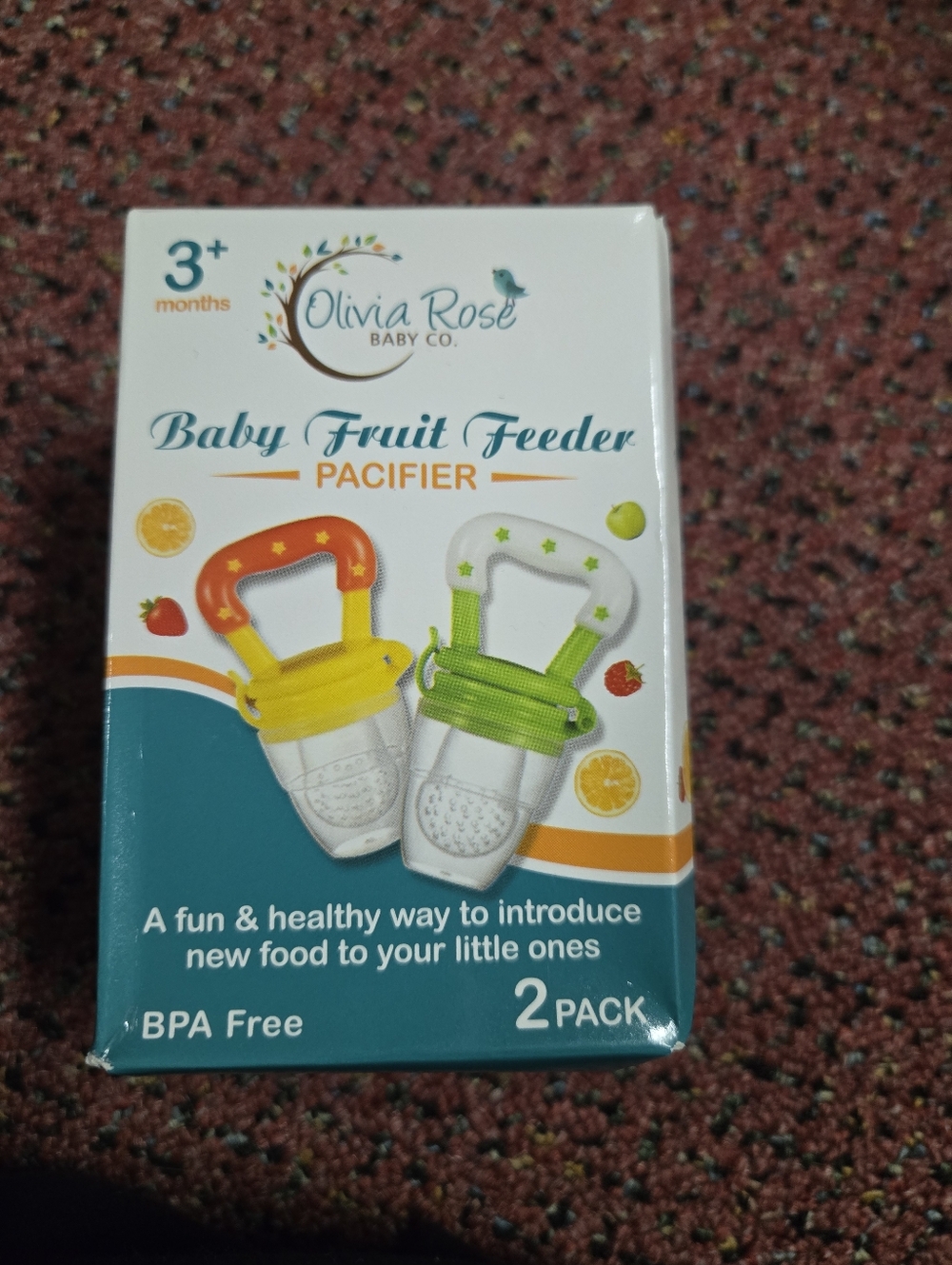 Olivia Rose Baby Fruit Feeder Pacifiers - Yellow & Green